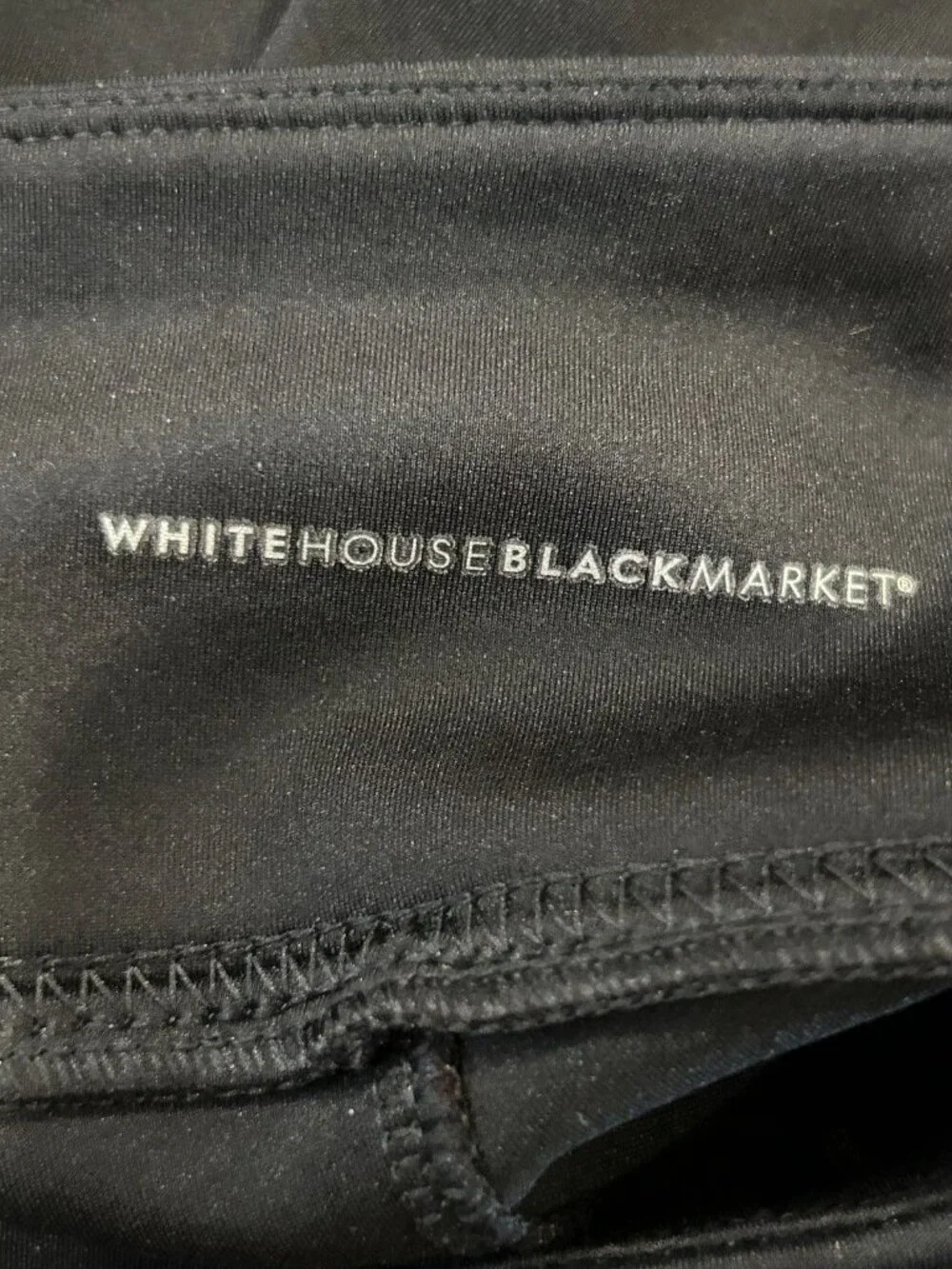 White House Black Market Runway Slim Boot Leggings Black Zippers Size 6